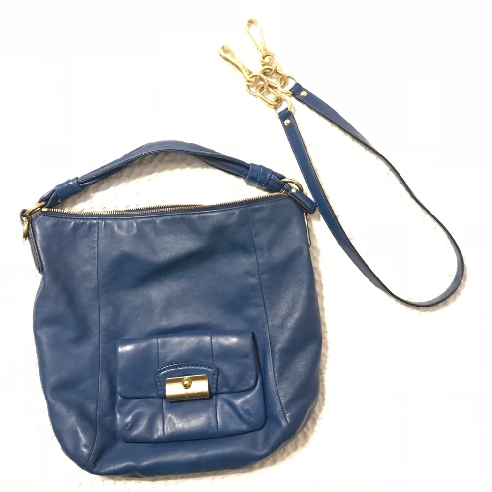 Coach Kristin bag/hobo/purse, blue leather, strap